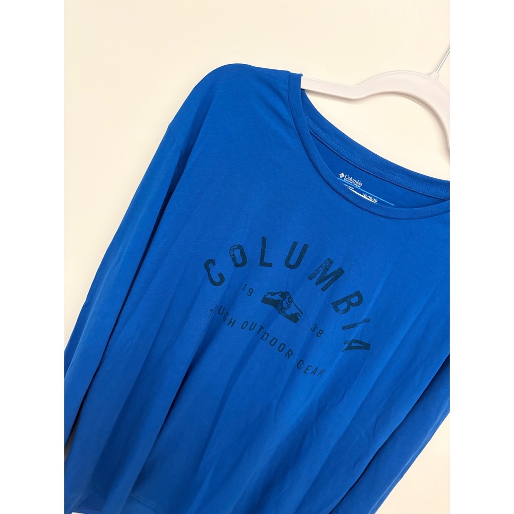 Outdoor Gorpcore Long Sleeve Graphic Tee Columbia Women XL Blue